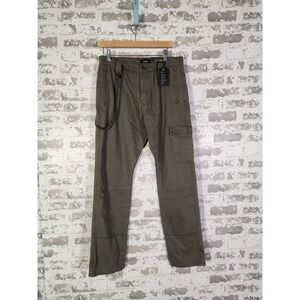 Forever 21 Mens 32x32 Olive Green Cargo‎ Pants Straight Fit Chain Gorpcore Urban